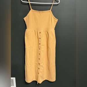 Madewell Light Orange Button-Front Midi Dress with tags Sz M